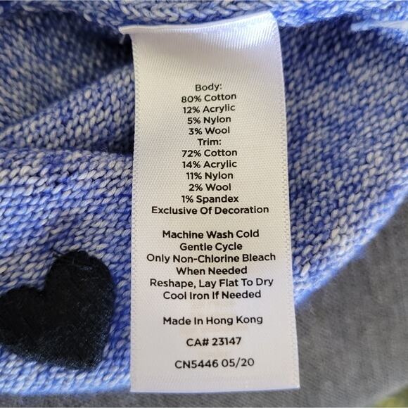 TALBOTS Embroidered Hearts Crew Neck Sweater X 0X - Picture 6 of 6